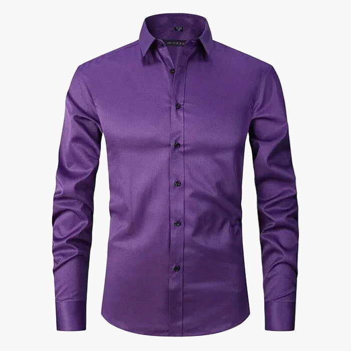 Camisa Ajustada para Hombre Elegante de Negocios y Casual – Mangas Largas, Estilo Moderno
