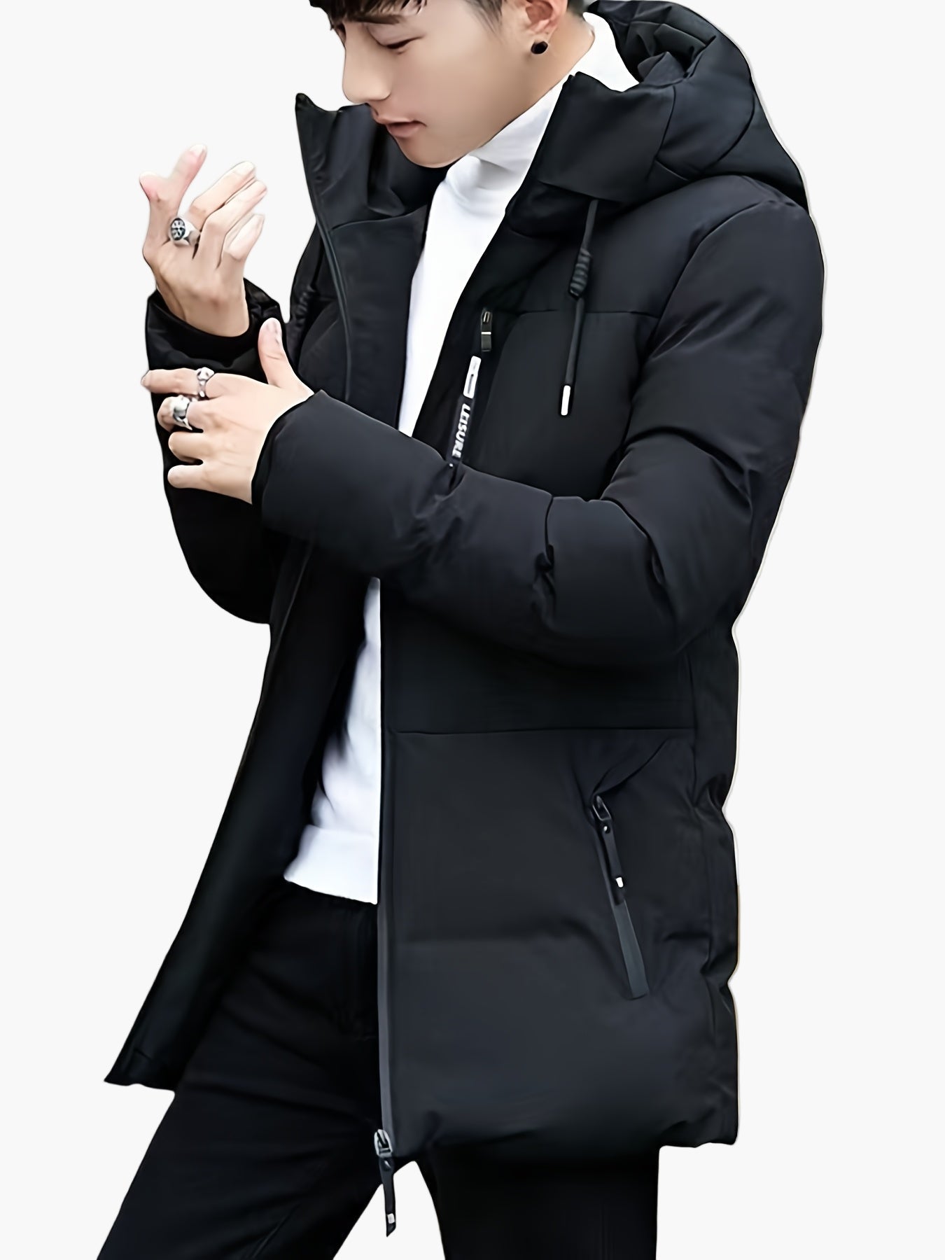 Manteau Homme Long à Capuche Style Urbain pour Hiver et Quotidien