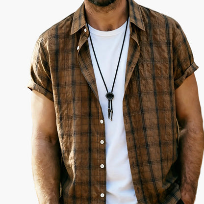 Chemise décontractée à carreaux pour homme – Style estival polyvalent
