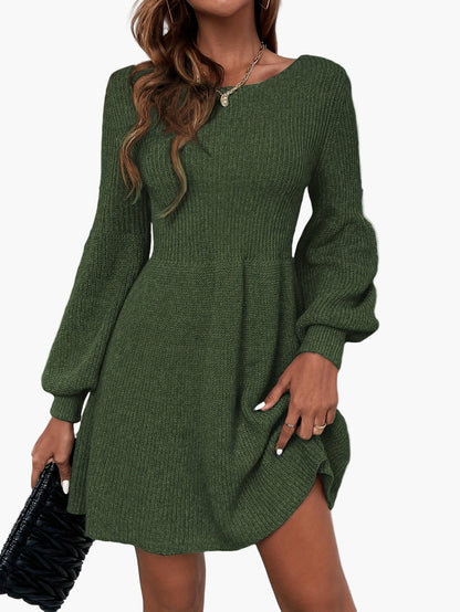 Robe Pull Décontractée Femme Style Élégant Manches Longues pour Automne et Printemps