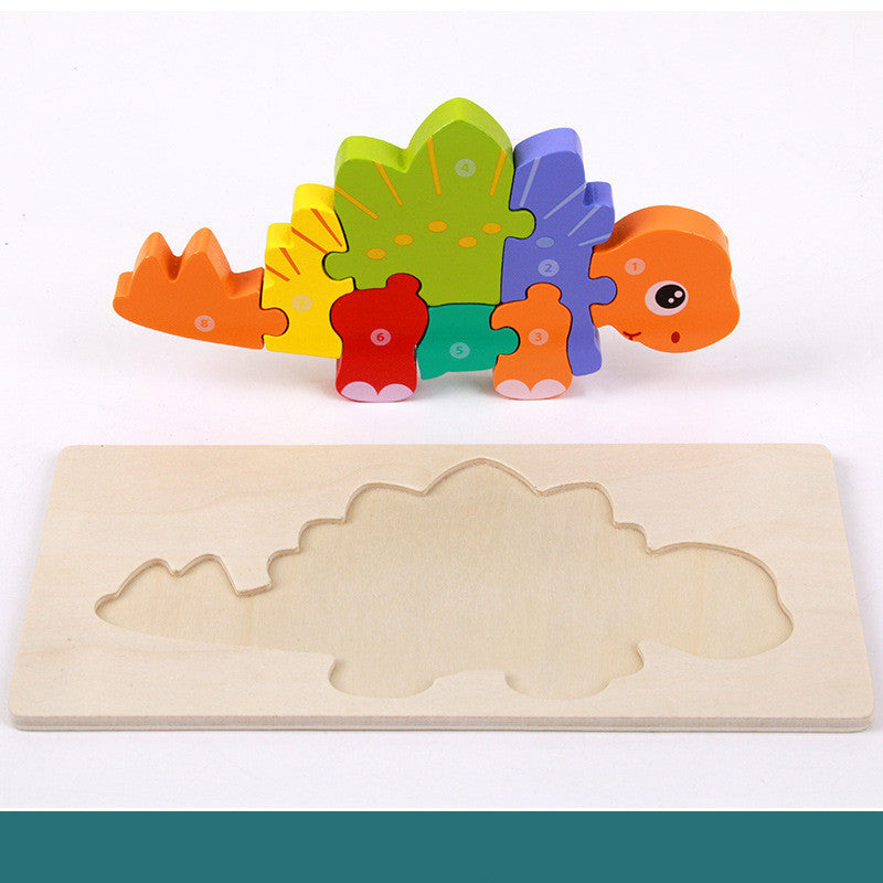 Puzzle 3D en Bois pour Enfants – Dinosaures Éducatifs et Ludiques