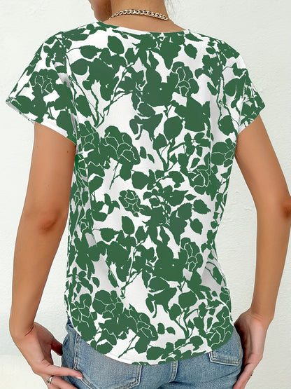 Blouse Femme Élégante Style Floral Col V pour Usage Quotidien et Professionnel