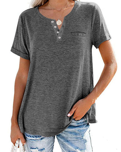 Nicole – T-shirt ample à manches courtes et col en V