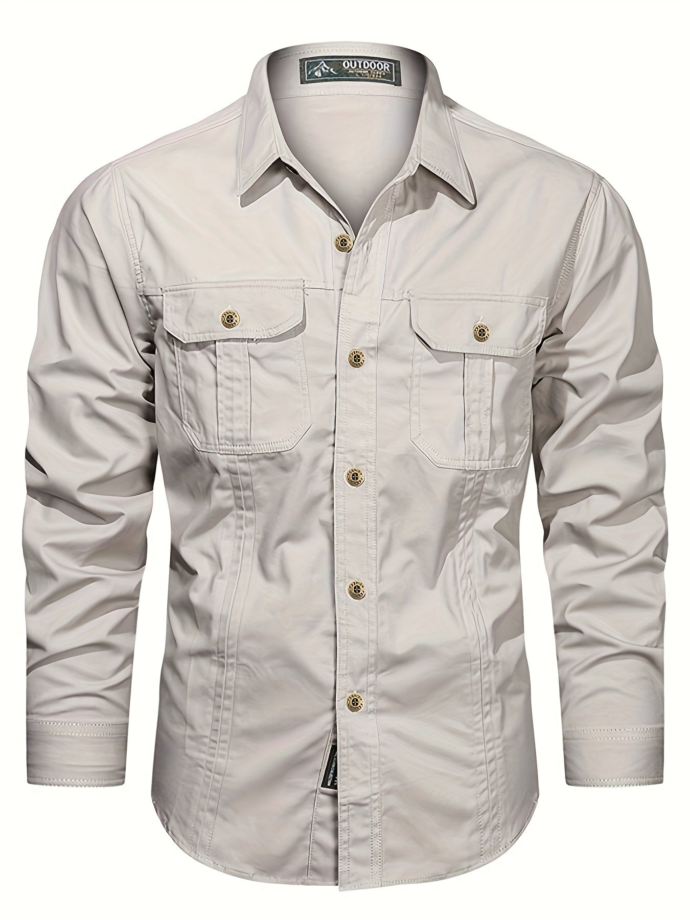 Men's casual long-sleeve shirt in outdoor style – Ideal for weekends and leisure activities