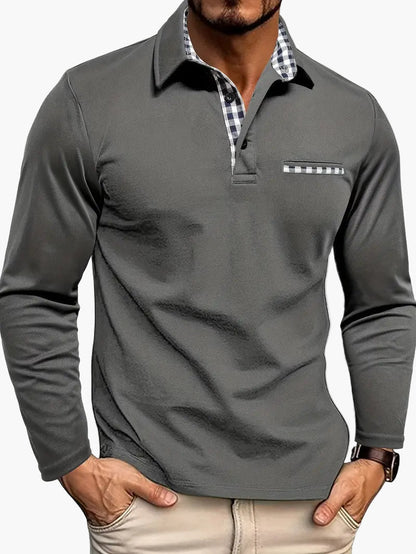 Polo Homme Élégant Manches Longues Style Moderne pour Affaires et Loisirs