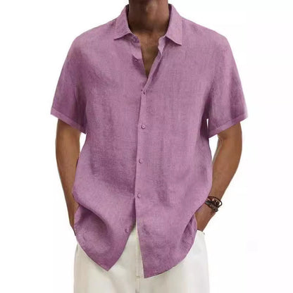 Chemise Décontractée Homme Style Japonais Manches Courtes Été