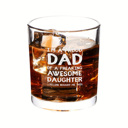 Whiskey Glass for Men – Humorous Gift for Dad, Classic Style, Perfect for Father's Day or Birthday