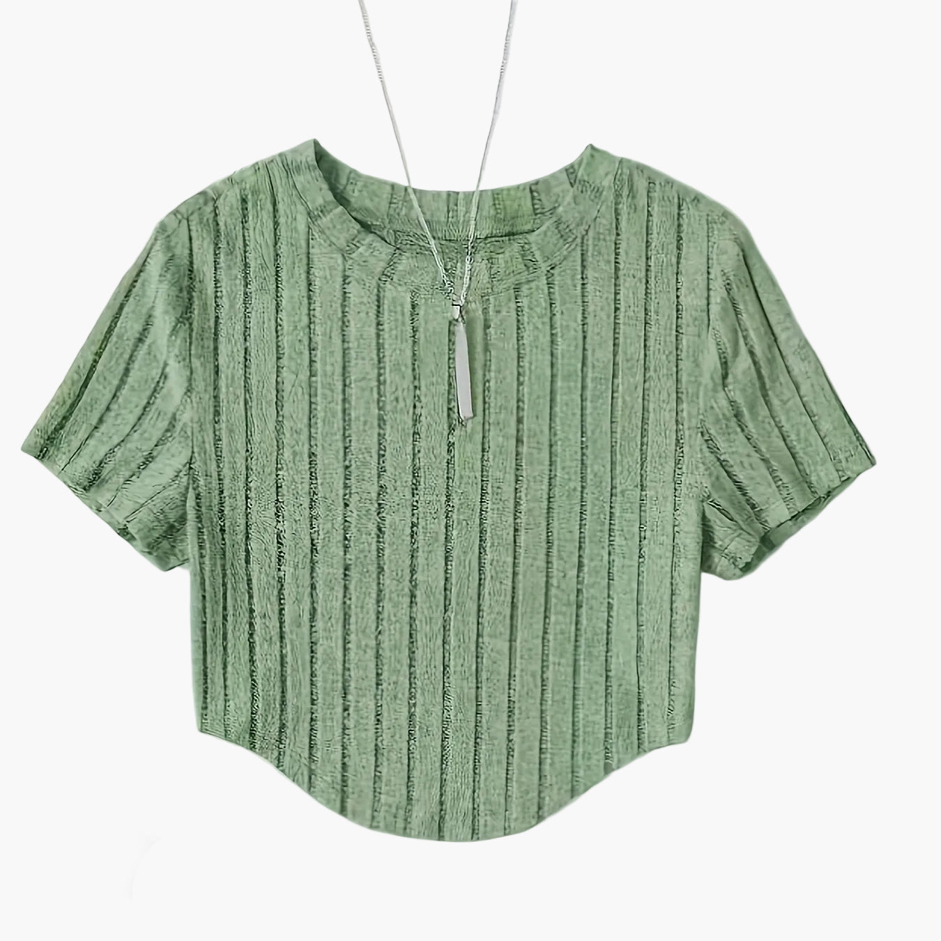 T-shirt damski w stylu casual z krótkim rękawem i okrągłym dekoltem – idealny na lato i czas wolny