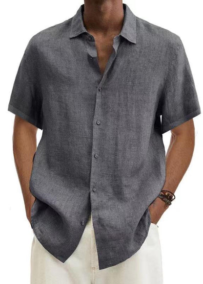 Chemise Décontractée Homme Style Japonais Manches Courtes Été