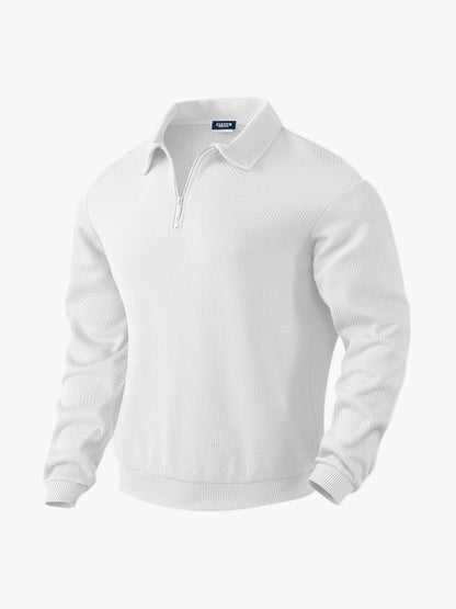 Pull demi-zip homme style décontracté chic pour bureau et loisirs