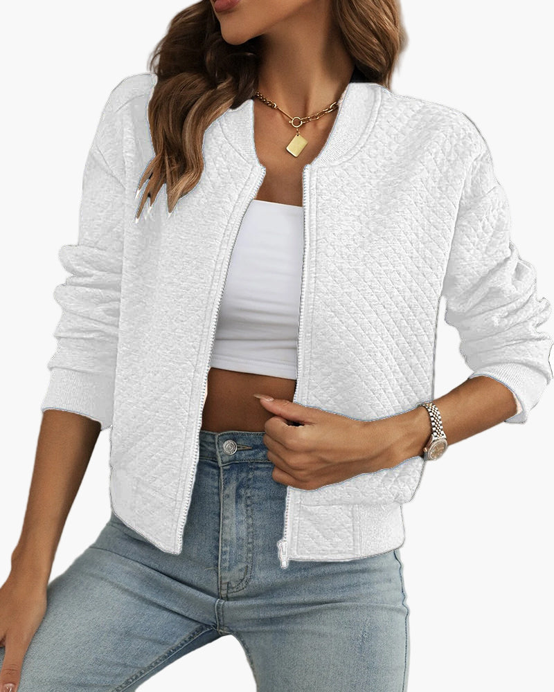 Blouson Bomber Matelassé Tendance Femme Style Urbain Décontracté