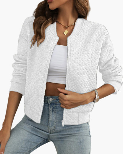 Blouson Bomber Matelassé Tendance Femme Style Urbain Décontracté