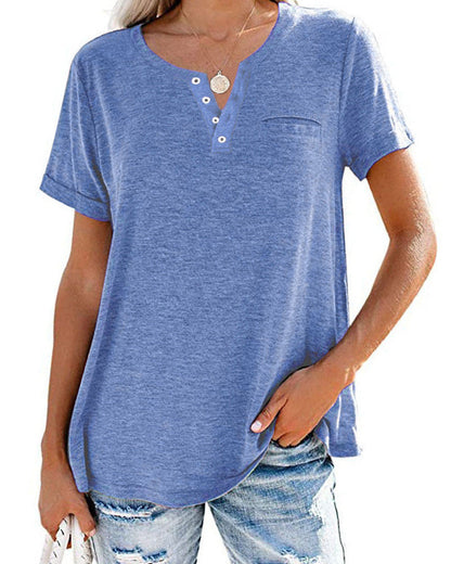 Nicole – T-shirt ample à manches courtes et col en V