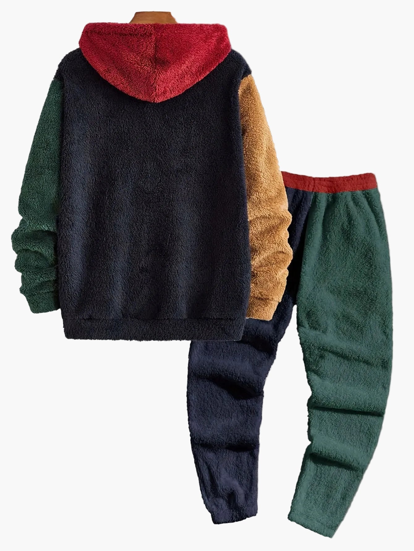 Ensemble décontracté homme à capuche style polaire pour automne/hiver