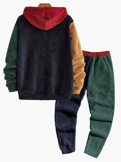 Ensemble décontracté homme à capuche style polaire pour automne/hiver