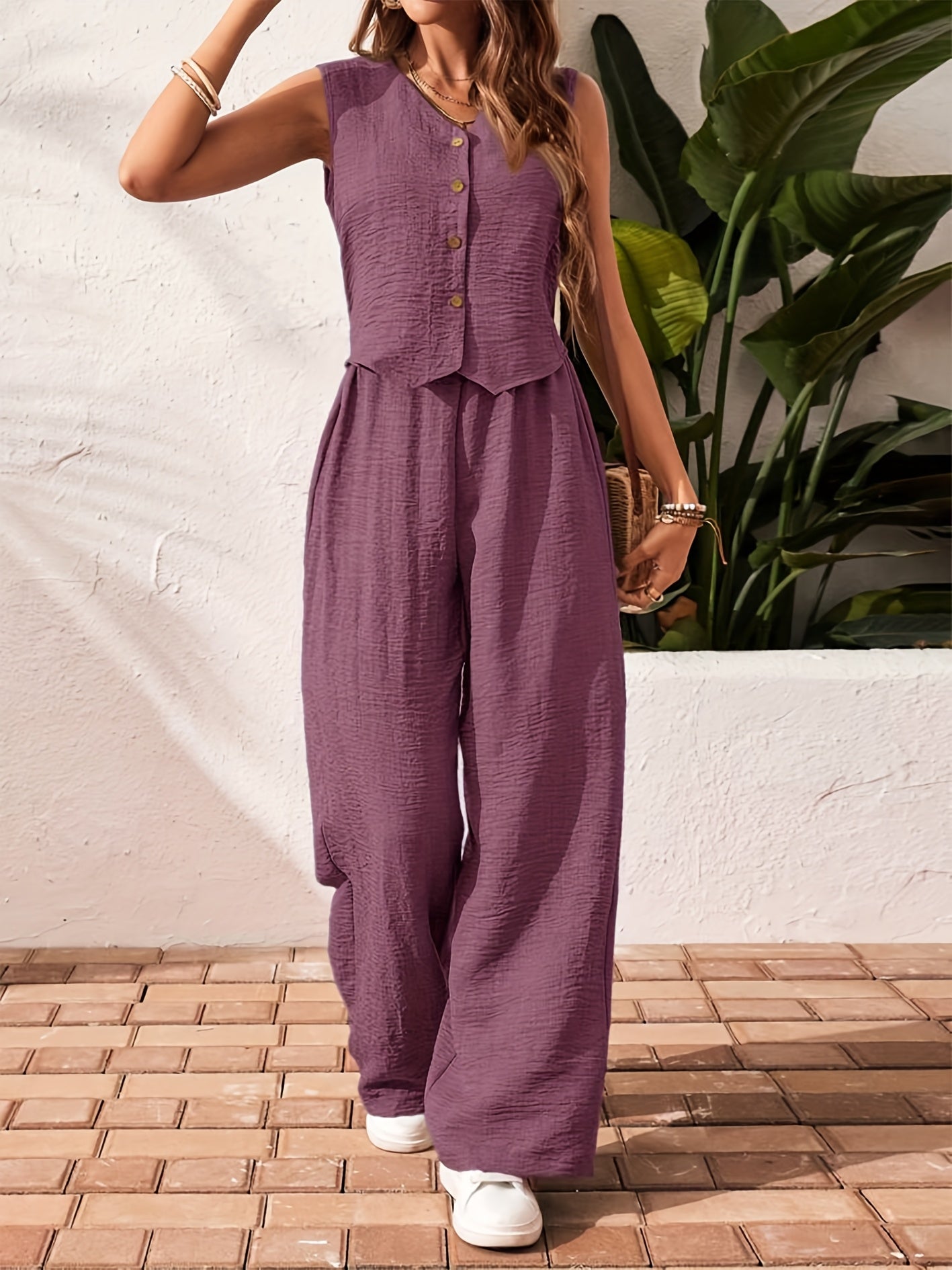 Elegant ærmeløs vestedragt til kvinder – Chic og afslappet look