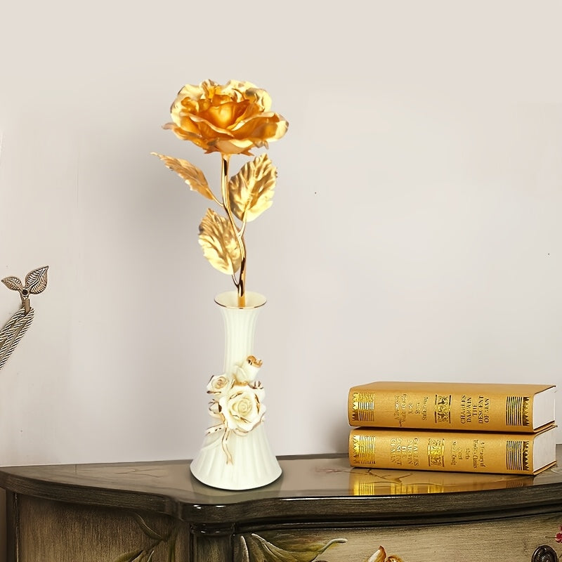 Rosa decorativa in confezione regalo – Idea regalo romantica per donna – Oggetto d’ornamento elegante