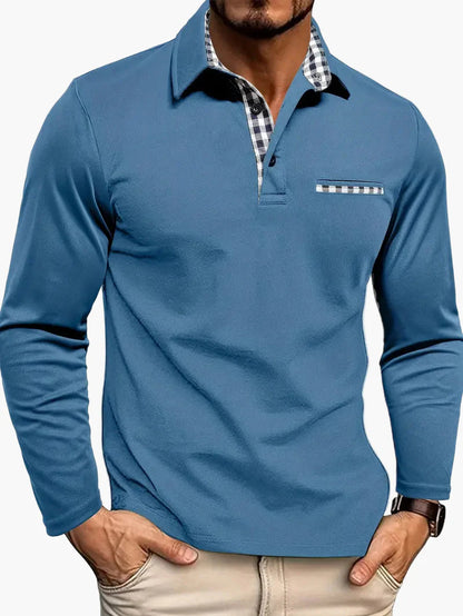 Polo Homme Élégant Manches Longues Style Moderne pour Affaires et Loisirs