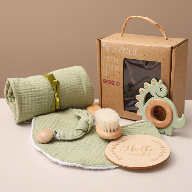 Coffret Cadeau de Naissance Bébé Mixte – Set de Bain et Jouets Éveil Éléphant