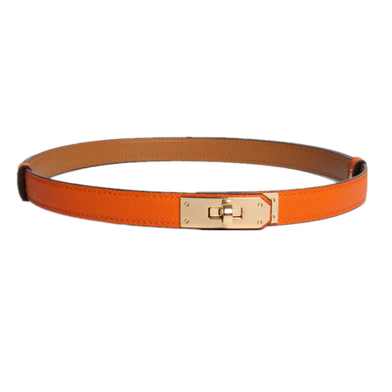 Mary – Ceinture en cuir vegan de haute qualité de 1,8 cm de largeur avec boucle dorée