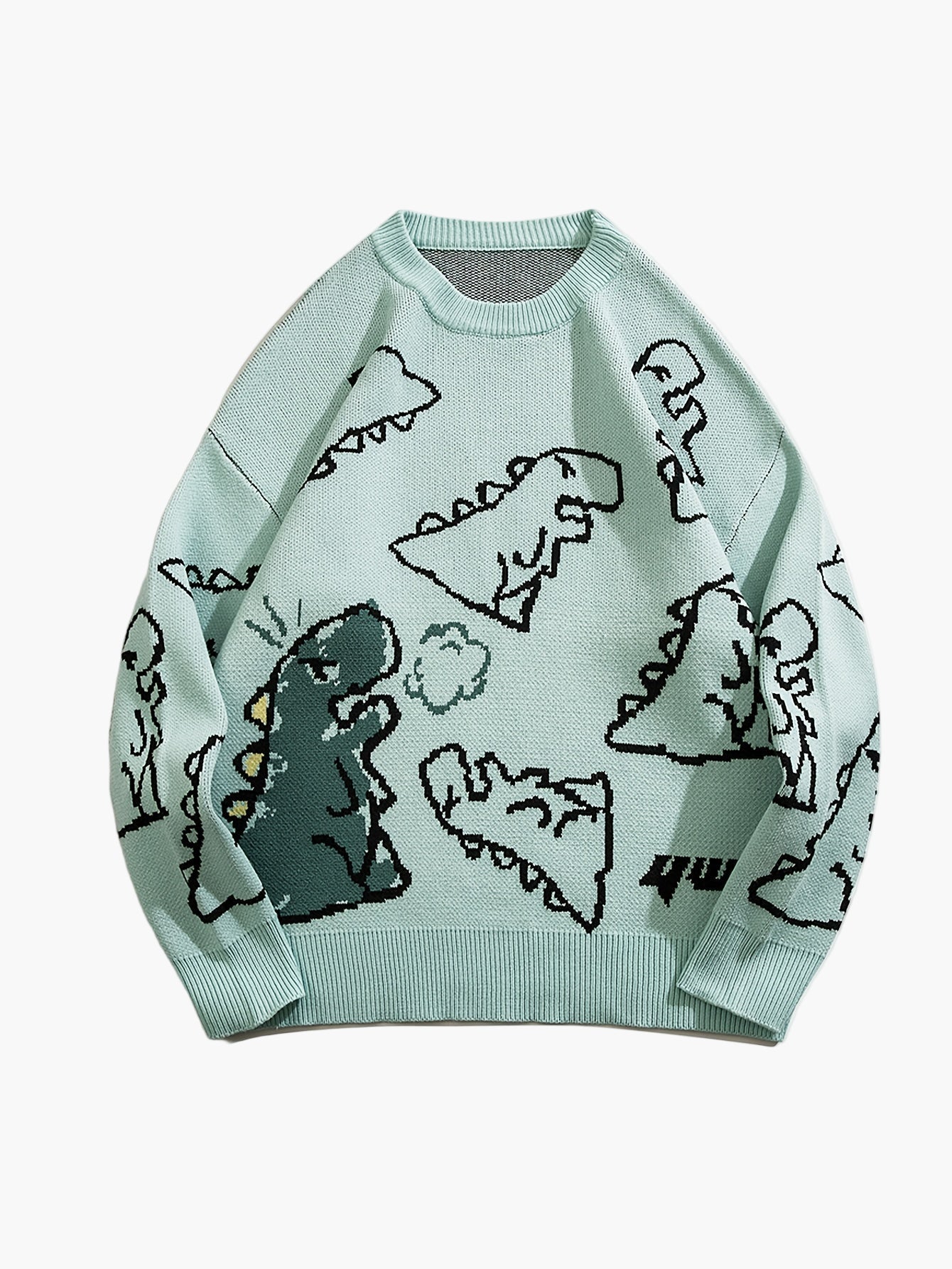 Pull-over décontracté motif dinosaure pour homme adolescent – style streetwear tendance