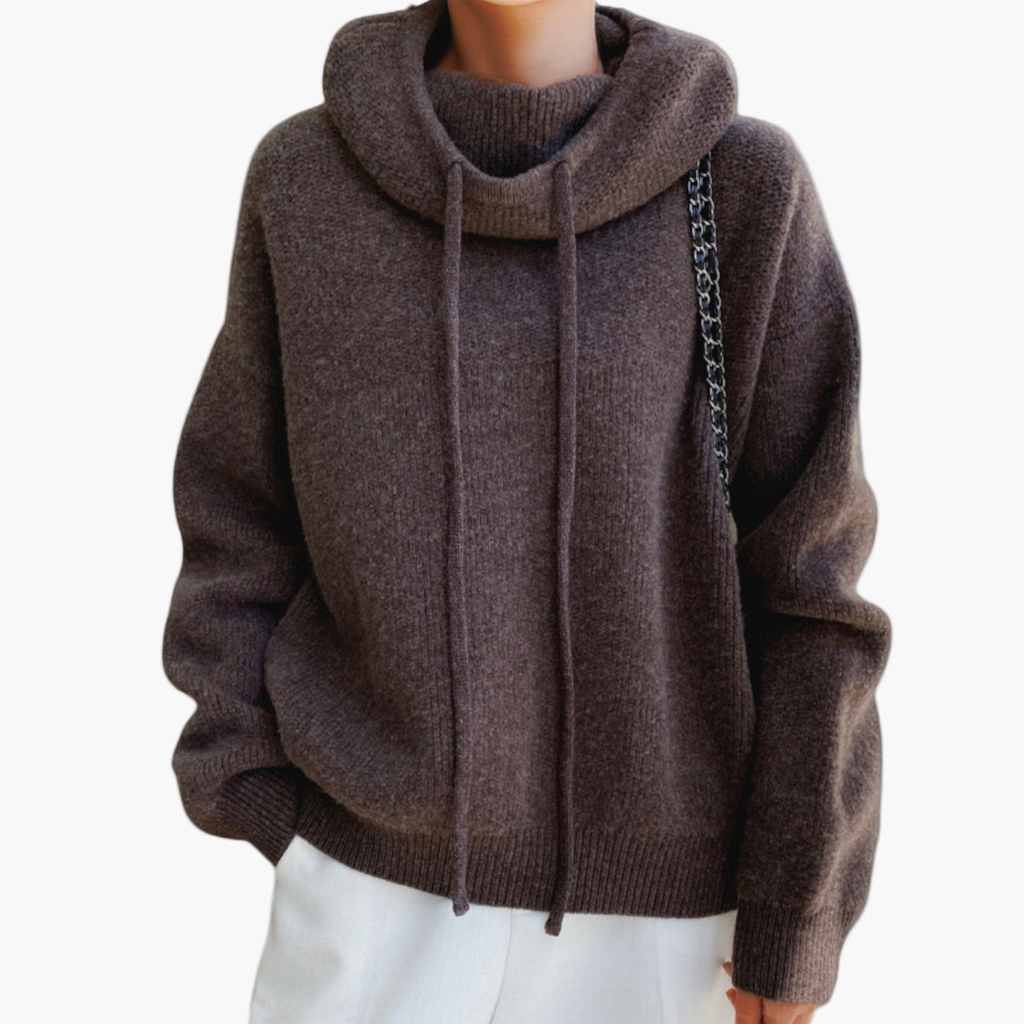 Sweat à capuche en maille pour femme, style décontracté et confortable