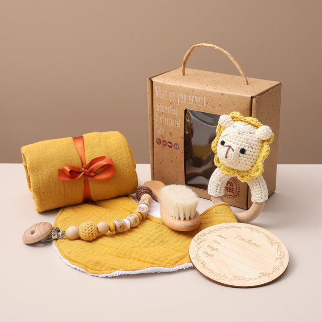 Coffret Cadeau de Naissance Bébé Mixte – Set de Bain et Jouets Éveil Éléphant