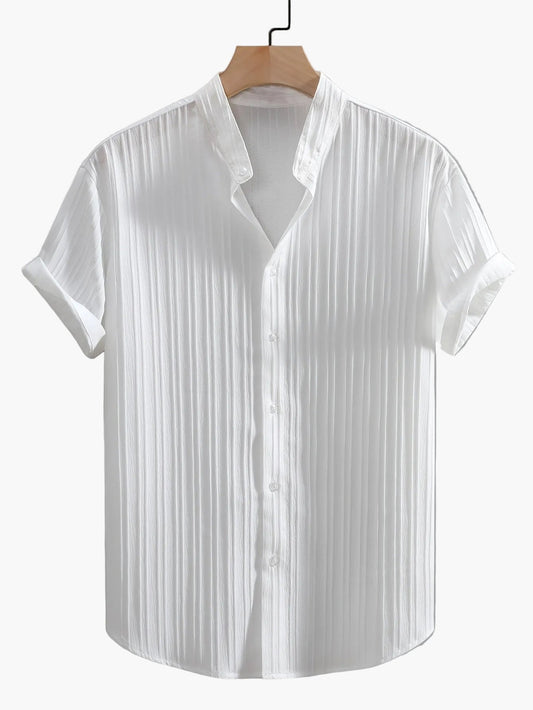 Casual Mao Collar Shirt for Men, Modern and Summer Style