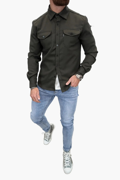 Surchemise décontractée urbaine homme, style moderne polyvalent