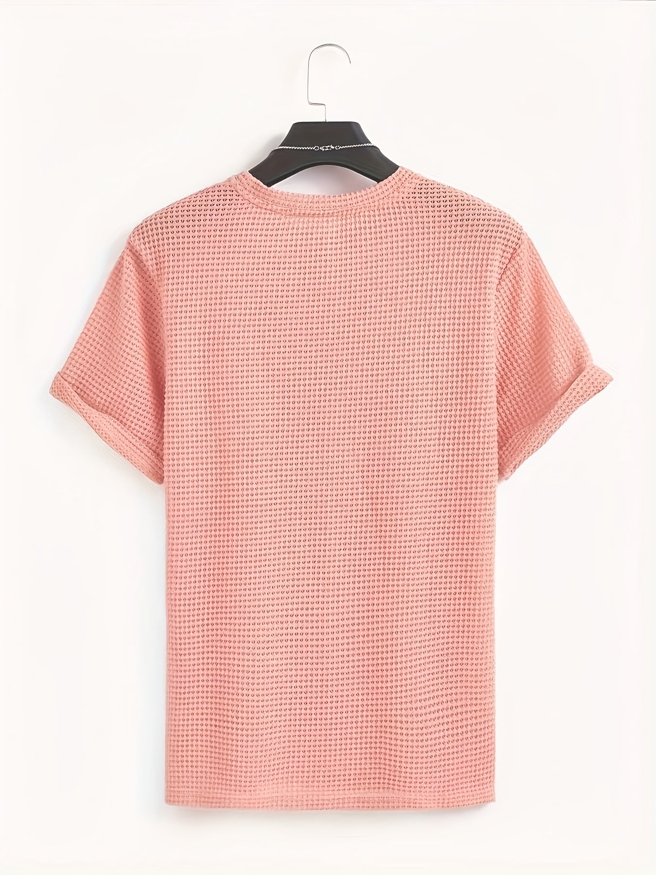 T-shirt décontracté à manches courtes pour homme style moderne avec texture ajourée