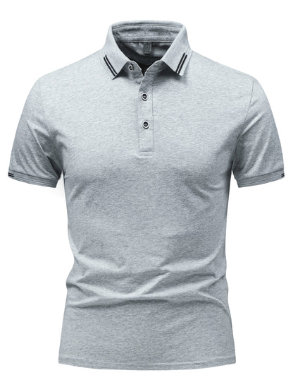 Polo décontracté pour homme à col boutonné style urbain