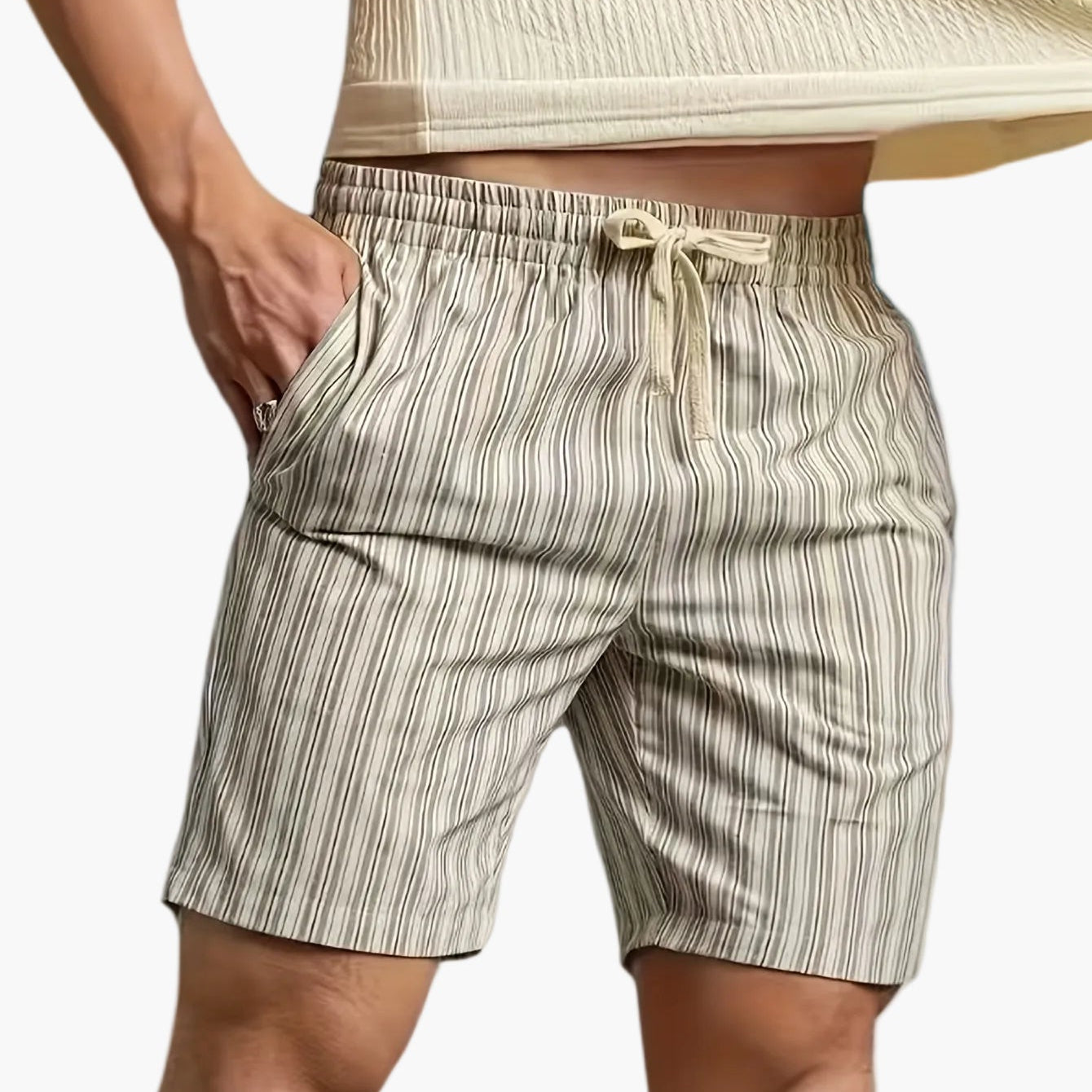 Short décontracté à rayures pour homme, style basique, idéal pour le golf et les loisirs