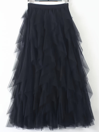 Jupe longue à volants style bohème pour femme, élégante et tendance, idéale pour occasions spéciales et looks romantiques
