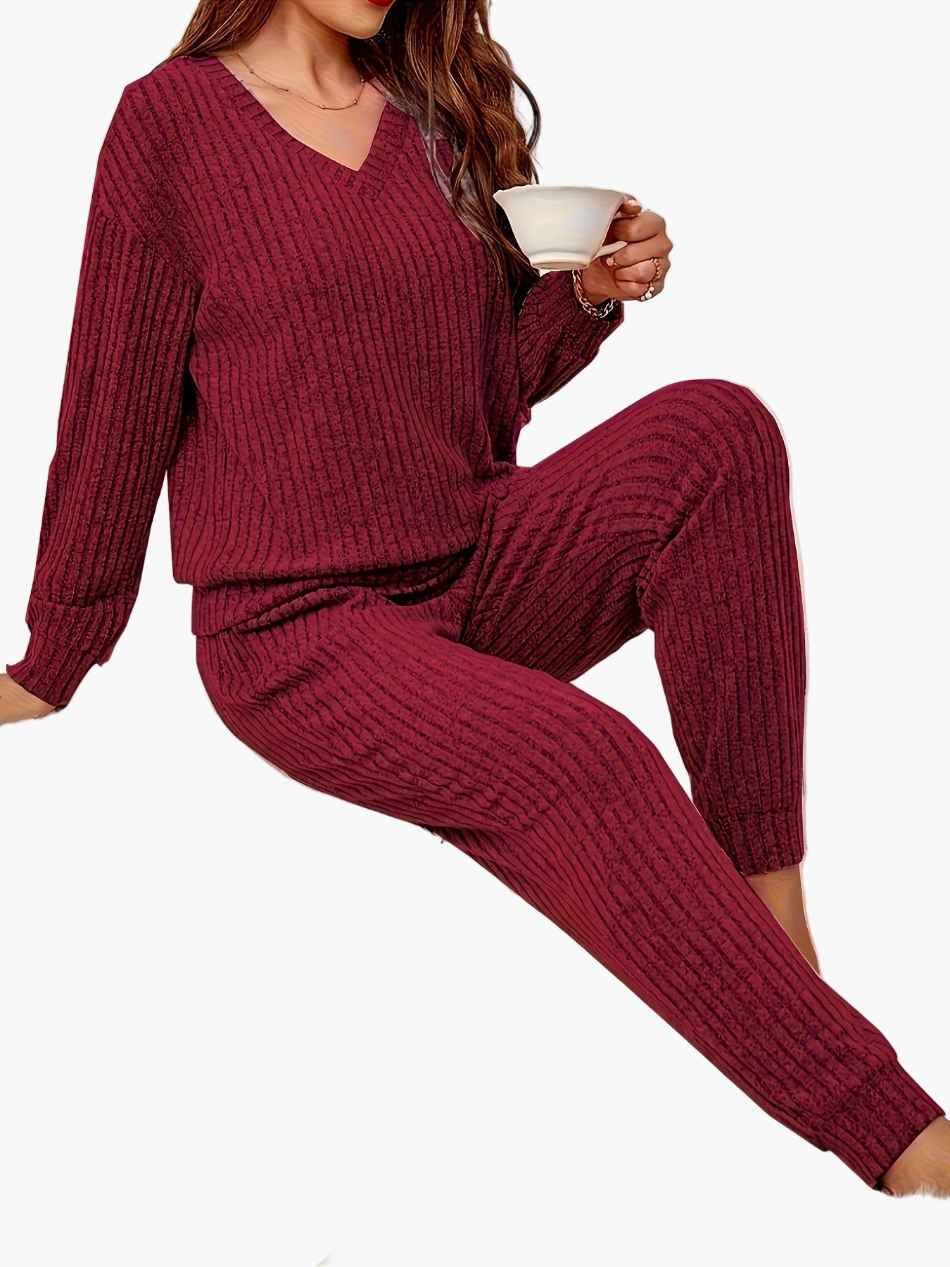 Pyjama Femme Ensemble Loungewear Décontracté Style Cocooning pour Détente et Maison