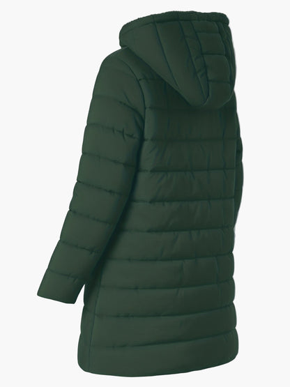 Manteau d'hiver élégant pour femme à capuche large – Style matelassé urbain