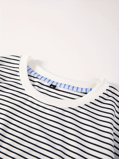 T-shirt a righe orizzontali uomo stile casual moderno maniche corte