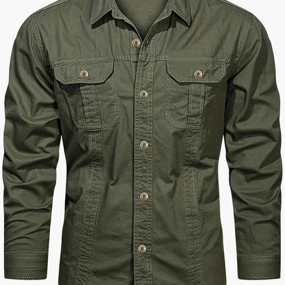 Men's casual long-sleeve shirt in outdoor style – Ideal for weekends and leisure activities