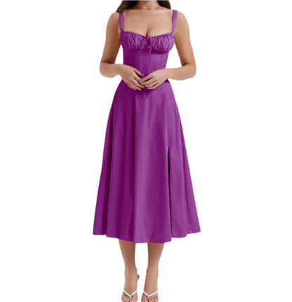 Rachael – Robe Longue Ajustée avec Dos Nu