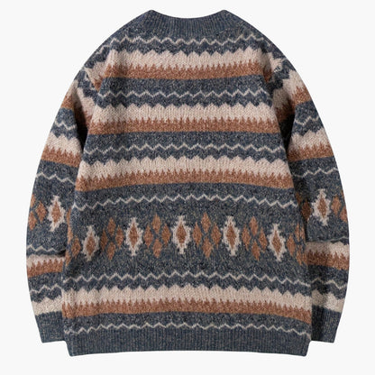 Pull décontracté homme à motif géométrique rétro – Style automne hiver tendance