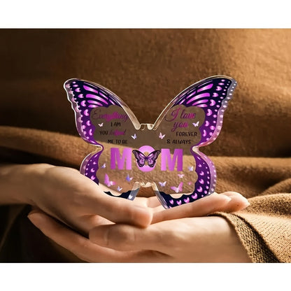Décoration Papillon Message pour Maman – Cadeau de Remerciement et d'Amour pour Femme – Objet Décoratif Inspirant pour la Maison