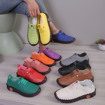 Greta - Chaussures en Cuir Confortables à Bout Rond