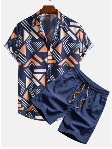 Ensemble Décontracté Homme Style Graphique Chemise à Manches Courtes et Short Été
