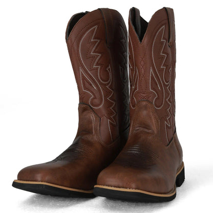 Bottes Western en Cuir Synthétique pour Homme Style Cowboy - Mode et Confort Quotidien
