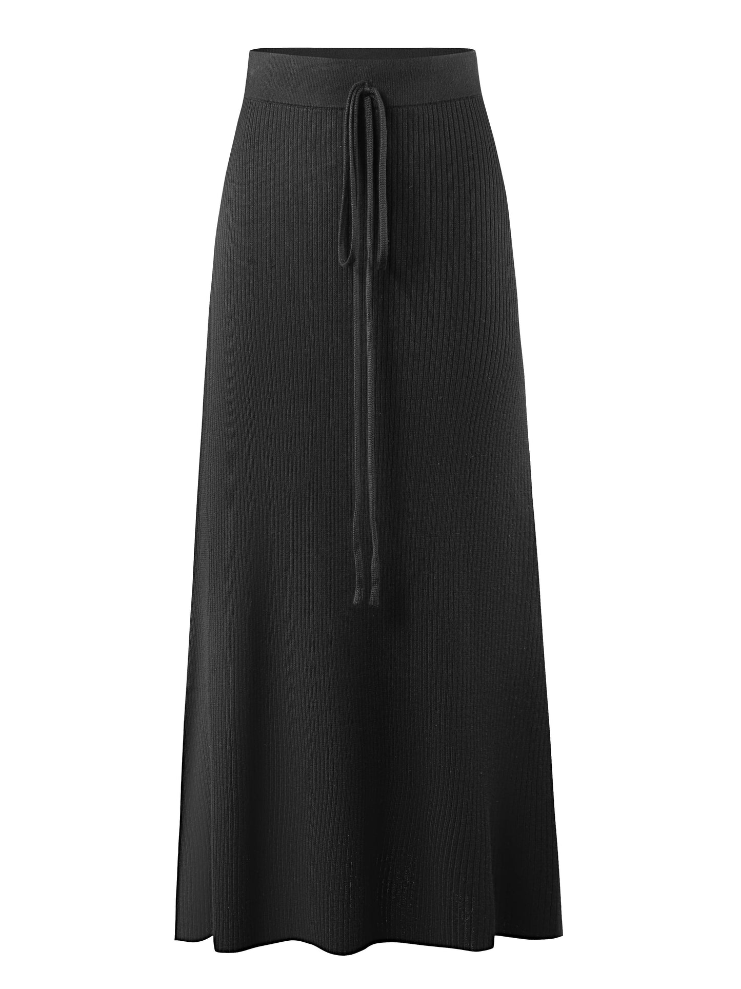 Falda larga mujer talle alto estilo casual elegante con cinturón