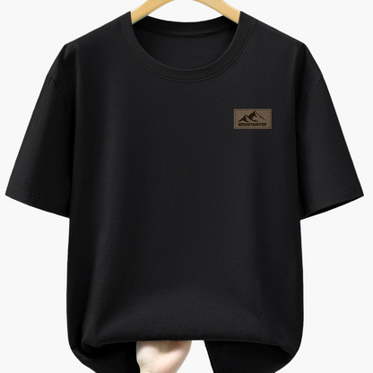 Casual men's T-shirt with mountain print, sporty style – Ideal for leisure and weekends