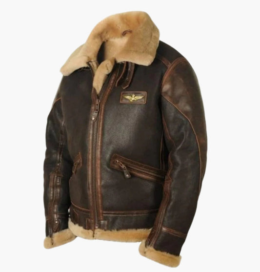 Blouson aviateur vintage épais pour homme – Style rétro hiver, confort et élégance