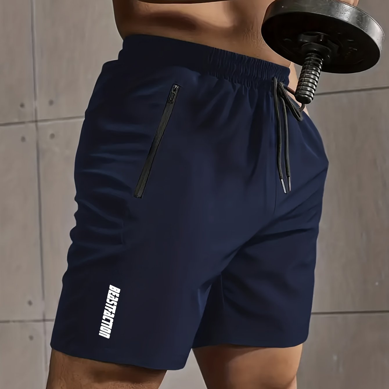 Korte sportbroek voor heren in fitnessstijl met ritszakken - Ideaal voor training en sportschool