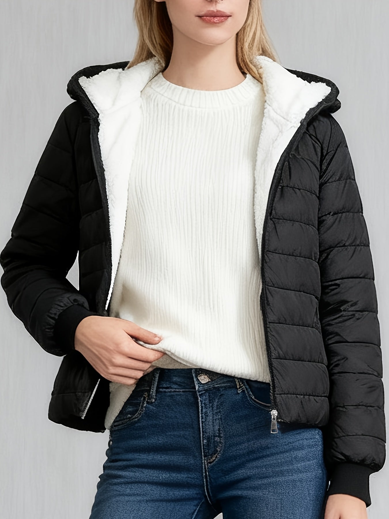 Veste matelassée d'hiver femme style urbain à capuche