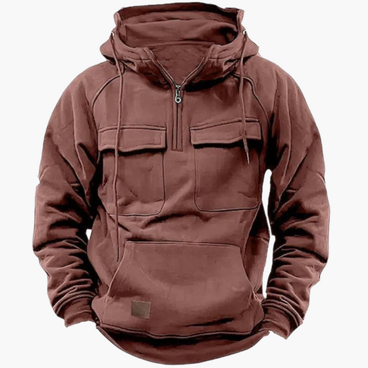 Hoodie d’Hiver Zippé Style Militaire pour Homme – Confort et Chaleur Quotidienne