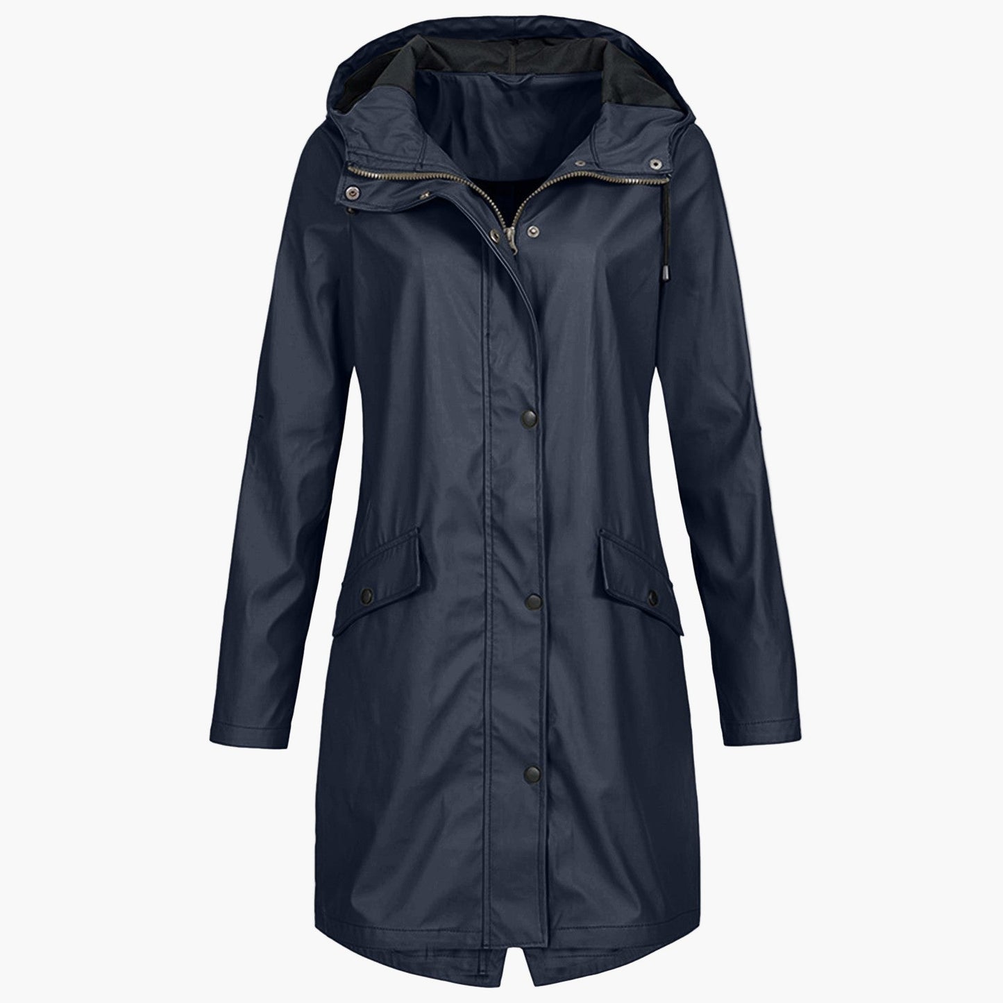 Imperméable coupe-vent long femme style urbain élégant pour la pluie
